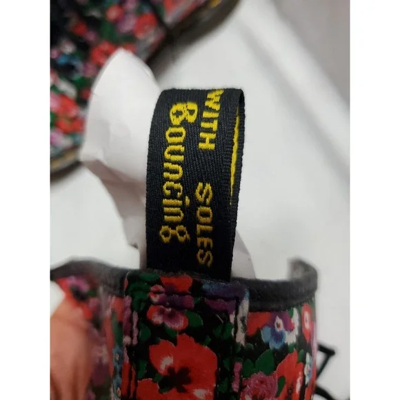 Dr. Martens 1460 Pascal Floral Mash Up Combat Boots Women Sz 5 Leather Lace Up - Picture 12 of 12